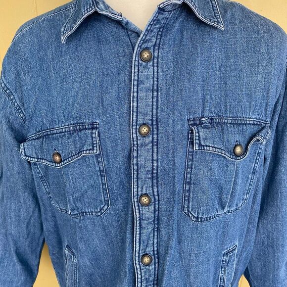 Basic Editions men XL cotton blend button up midweight denim jacket - Picture 2 of 11